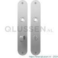 GPF Bouwbeslag RVS 1100.21 WC72/8 normaal plaatschild afgerond zonder veer 220x40x2 mm WC72/8 normale knop RVS geborsteld GPF110021886