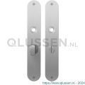 GPF Bouwbeslag RVS 1100.22 WC55/8 groot plaatschild afgerond zonder veer 240x40x2 mm WC55/8 grote knop RVS geborsteld GPF110022855