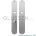 GPF Bouwbeslag RVS 1100.22 WC63/8 normaal plaatschild afgerond zonder veer 240x40x2 mm WC63/8 normale knop RVS geborsteld GPF110022885