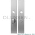 GPF Bouwbeslag RVS 1100.25 WC57/5 groot langschild rechthoekig enkelverend 218x40x8,5 mm WC57/5 grote knop RVS geborsteld GPF110025857