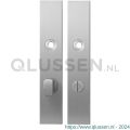 GPF Bouwbeslag RVS 1100.25 WC72/8 groot langschild rechthoekig enkelverend 218x40x8,5 mm WC72/8 grote knop RVS geborsteld GPF110025872