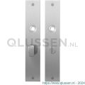 GPF Bouwbeslag RVS 1100.26 WC55/8 groot plaatschild rechthoekig zonder veer 220x40x2 mm WC55/8 grote knop RVS geborsteld GPF110026855