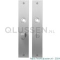 GPF Bouwbeslag RVS 1100.26 WC55/8 normaal plaatschild rechthoekig zonder veer 220x40x2 mm WC55/8 normale knop RVS geborsteld GPF110026883