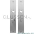 GPF Bouwbeslag RVS 1100.26 WC57/5 normaal plaatschild rechthoekig zonder veer 220x40x2 mm WC57/5 normale knop RVS geborsteld GPF110026884