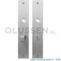 GPF Bouwbeslag RVS 1100.26 WC63/8 normaal plaatschild rechthoekig zonder veer 220x40x2 mm WC63/8 normale knop RVS geborsteld GPF110026885