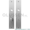 GPF Bouwbeslag RVS 1100.26 WC72/8 groot plaatschild rechthoekig zonder veer 220x40x2 mm WC72/8 grote knop RVS geborsteld GPF110026872