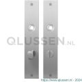 GPF Bouwbeslag RVS 1100.26 WC72/8 normaal plaatschild rechthoekig zonder veer 220x40x2 mm WC72/8 normale knop RVS geborsteld GPF110026886