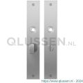 GPF Bouwbeslag RVS 1100.27 WC55/8 groot plaatschild rechthoekig zonder veer 240x40x2 mm WC55/8 grote knop RVS geborsteld GPF110027855