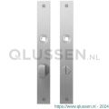 GPF Bouwbeslag RVS 1100.28 WC72/8 groot plaatschild rechthoekig zonder veer 240x30x2 mm WC72/8 grote knop RVS geborsteld GPF110028872