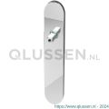 GPF Bouwbeslag RVS 1100.60.400 blind langschild afgerond 220x40x8 mm blind met vastgelaste knopvastzetter RVS gepolijst GPF110060400