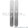 GPF Bouwbeslag RVS 1100.70 XL WC63/8 groot langschild XL afgerond enkelverend 282x40x8,5 mm WC63/8 grote knop RVS geborsteld GPF110070863