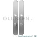 GPF Bouwbeslag RVS 1100.70 XL WC72/8 groot langschild XL afgerond enkelverend 282x40x8,5 mm WC72/8 grote knop RVS geborsteld GPF110070872