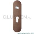 GPF Bouwbeslag Anastasius 1110.A2L PC55 deurkruk gatdeel linkswijzend kortschild afgerond 169x46x8,5 mm PC55 Bronze blend GPF1110A20232