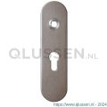 GPF Bouwbeslag Anastasius 1110.A3R PC55 deurkruk gatdeel rechtswijzend kortschild afgerond 169x46x8,5 mm PC55 Mocca blend GPF1110A30332