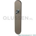 GPF Bouwbeslag Anastasius 1120.A3.400 blind langschild afgerond 220x40x8 mm blind met vastgelaste knopvastzetter Mocca blend GPF1120A30400