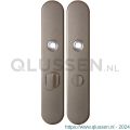 GPF Bouwbeslag Anastasius 1120.A3 WC63/8 groot langschild afgerond enkelverend 218x40x8,5 mm WC63/8 grote knop Mocca blend GPF1120A30863