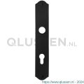 GPF Bouwbeslag Smeedijzer 6100.22L/R PC72 deurkruk gatdeel schild 238x41x4 mm PC72 links-rechtswijzend smeedijzer zwart GPF610022242