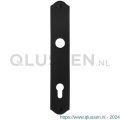 GPF Bouwbeslag Smeedijzer 6100.22L/R PC85 deurkruk gatdeel schild 238x41x4 mm PC85 links-rechtswijzend smeedijzer zwart GPF610022252