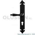 GPF Bouwbeslag Smeedijzer 6215.60L/R PC72 Muki deurkruk gatdeel op langschild 291x41x4 mm links-rechtswijzend smeedijzer zwart GPF6215600242-25