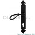 GPF Bouwbeslag Smeedijzer 6255.60L PC85 Sula deurkruk gatdeel op langschild 291x41x4 mm linkswijzend smeedijzer zwart GPF6255600252-25