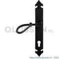 GPF Bouwbeslag Smeedijzer 6255.60L PC92 Sula deurkruk gatdeel op langschild 291x41x4 mm linkswijzend smeedijzer zwart GPF6255600262-25