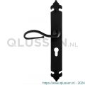 GPF Bouwbeslag Smeedijzer 6260.60L PC55 Lumi deurkruk gatdeel op langschild 291x41x4 mm linkswijzend smeedijzer zwart GPF6260600232-25