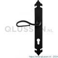 GPF Bouwbeslag Smeedijzer 6260.60L PC85 Lumi deurkruk gatdeel op langschild 291x41x4 mm linkswijzend smeedijzer zwart GPF6260600252-25