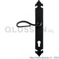 GPF Bouwbeslag Smeedijzer 6260.60L PC92 Lumi deurkruk gatdeel op langschild 291x41x4 mm linkswijzend smeedijzer zwart GPF6260600262-25