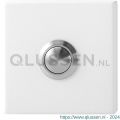 GPF Bouwbeslag ZwartWit 8827.42 beldrukker vierkant 50x50x8 mm met RVS button wit GPF882742400