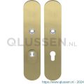 GPF Bouwbeslag PVD 9308.55P4 veiligheids schilden SKG*** 248x52 mm massief afgerond met kerntrekbeveiliging PC55 PVD mat messing GPF9308P4032