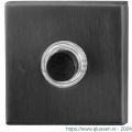 GPF Bouwbeslag PVD 9826.02P1 deurbel beldrukker vierkant 50x50x8 mm met zwarte button PVD antraciet GPF9826024P1