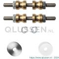 GPF Bouwbeslag RVS 9969.09DB glasdeur set met vlak rozet 19x2 mm met 19x2 mm transparante onder rozet voor grepen met dubbelzijdige bevestiging RVS geborsteld GPF996909DB19