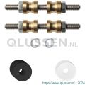 GPF Bouwbeslag ZwartWit 9969.61DB glasdeur set met vlak rozet 19x2 mm met 19x2 mm transparante onder rozet voor grepen met dubbelzijdige bevestiging zwart GPF996961DB19