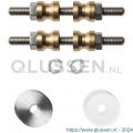 GPF Bouwbeslag RVS 9969.09DB glasdeur set met vlak rozet 22x2 mm met 22x2 mm transparante onder rozet voor grepen met dubbelzijdige bevestiging RVS geborsteld GPF996909DB22