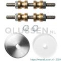 GPF Bouwbeslag RVS 9969.09DB glasdeur set met vlak rozet 35x2 mm met 35x2 mm transparante onder rozet voor grepen met dubbelzijdige bevestiging RVS geborsteld GPF996909DB35