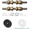 GPF Bouwbeslag ZwartWit 9969.61DB glasdeur set met vlak rozet 22x2 mm met 22x2 mm transparante onder rozet voor grepen met dubbelzijdige bevestiging zwart GPF996961DB22