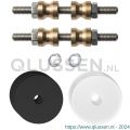 GPF Bouwbeslag ZwartWit 9969.61DB glasdeur set met vlak rozet 35x2 mm met 35x2 mm transparante onder rozet voor grepen met dubbelzijdige bevestiging zwart GPF996961DB35