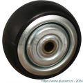 Protempo serie 02 transportwiel los stalen velg standaard zwarte rubberen band 65 mm conisch kogellager 102.064.080.000