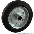 Protempo serie 02 transportwiel los stalen velg standaard zwarte rubberen band 180 mm rollager 102.182.200.000