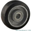 Protempo serie 10 transportwiel los aluminium velg zwarte elastische rubberen band ± 68 shore A 125 mm kogellager 110.126.150.040