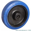 Protempo serie 13 transportwiel los zwarte PA velg blauwe elastische rubberen band ± 70 shore A 125 mm rollager 113.122.120.000