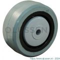 Protempo serie 14 transportwiel los zwarte PA velg grijze elastische rubberen band ± 65 shore A 80 mm kogellager 114.086.080.000