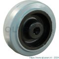 Protempo serie 14 transportwiel los zwarte PA velg grijze elastische rubberen band ± 65 shore A 100 mm rollager 114.102.120.000