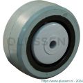 Protempo serie 14 transportwiel los zwarte PA velg grijze elastische rubberen band ± 65 shore A 125 mm kogellager RVS 114.128.120.000