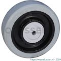 Protempo serie 14 transportwiel los zwarte PA velg grijze elastische rubberen band ± 65 shore A 160 mm kogellager 114.166.120.000