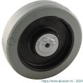 Protempo serie 14 transportwiel los zwarte PA velg grijze elastische rubberen band ± 65 shore A 200 mm kogellager RVS 114.208.120.000