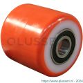 Protempo serie 37 transportwiel los witte PA kern rode PU band ± 92 shore A pallettruckrol 82 mm kogellager 137.826.200.070