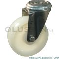 Protempo serie 34-30 zwenk transportwiel boutgat RVS gaffel naturel PP (of PA) 80 mm rollager RVS 234.089.300.012
