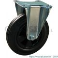 Protempo serie 01-12 bok transportwiel plaatbevestiging stalen gaffel PP velg standaard zwarte rubberen band 160 mm glijlager 301.161.126.000