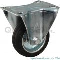 Protempo serie 02-13 bok transportwiel plaatbevestiging stalen gaffel stalen velg standaard zwarte rubberen band 80 mm rollager 302.082.136.000